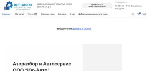 Скриншот настольной версии сайта yug-autochekhov.ru