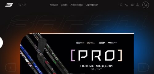 Скриншот настольной версии сайта zaryad-hockey.com