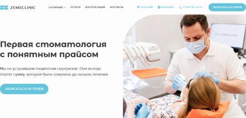 Скриншот настольной версии сайта zemsclinic.ru
