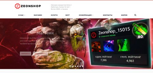 Скриншот настольной версии сайта zeonshop.ru