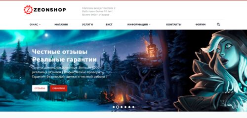 Скриншот настольной версии сайта zeonshop.ru