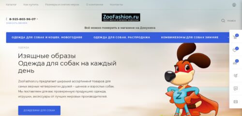 Скриншот настольной версии сайта zoofashion.ru