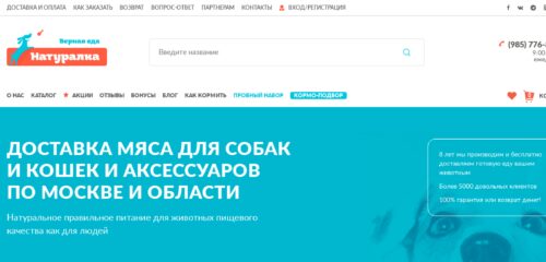 Скриншот настольной версии сайта натуралка.рф