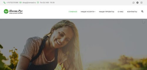 Скриншот настольной версии сайта полив.рус