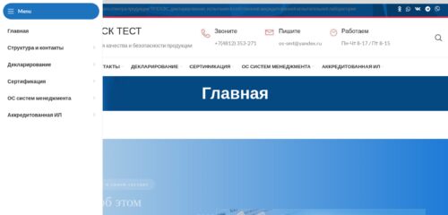 Скриншот настольной версии сайта смолтест.рф